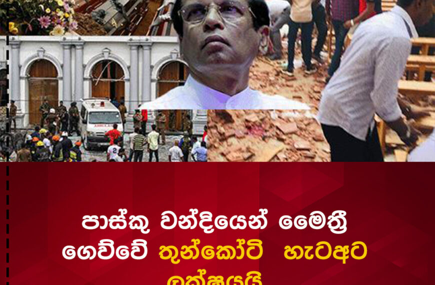 පාස්කු වන්දියෙන් මෛත්‍රී ගෙව්වේ තුන් තුන්කෝටි හැට අට ලක්ෂයයි